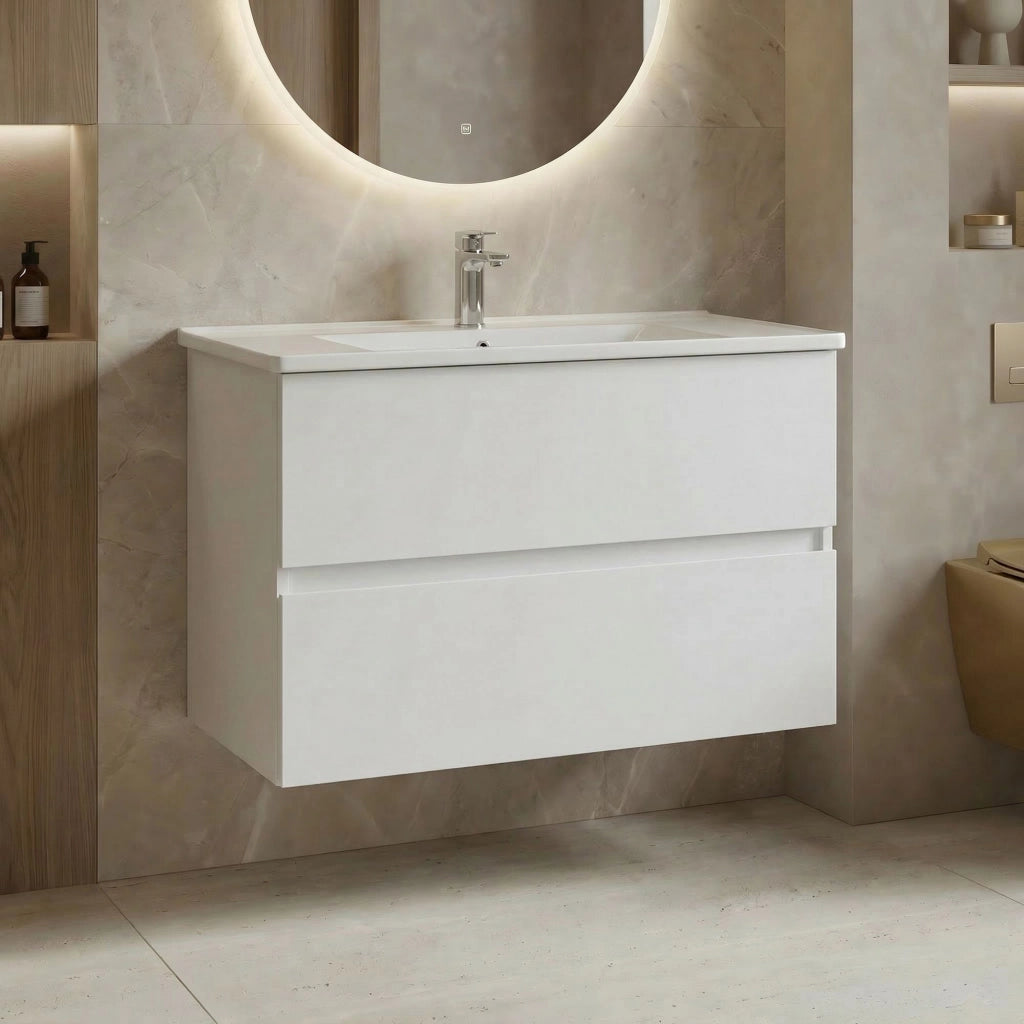Mobile lavabo "Nest 91 v2" - 91 x 51 x 55 cm - Bianco opaco