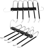 Hanger per Abito Multifunzionale - 2 Pezzi - Acciaio Inossidabile - 34 x 29,5 cm - Antiscivolo - Pieghevole
