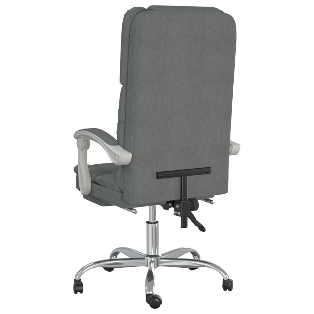 Poltrona massaggiante reclinabile per ufficio sala computer studio tessuto grigio scuro 02_0025388