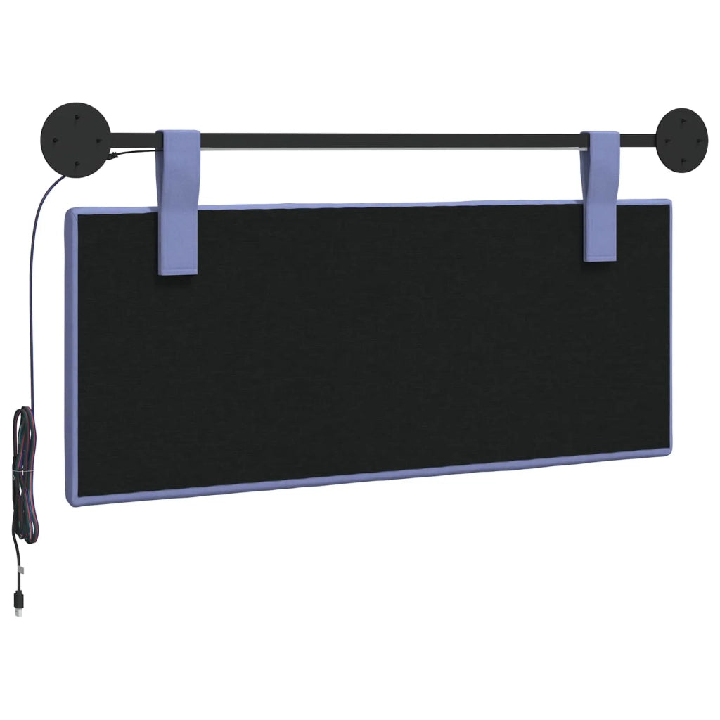 Testiera sospesa Con luce LED Blu jeans Tessuto