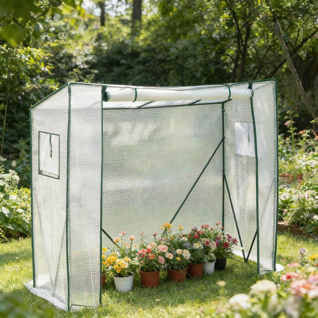 Serra da giardino in PE e acciaio 200x77x169 cm