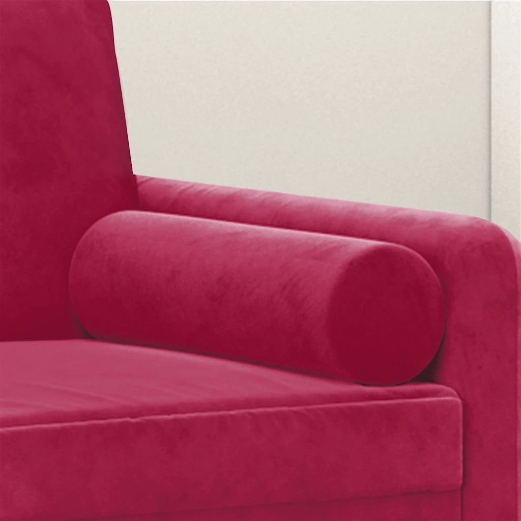 Cuscini Decorativi 2 pz Rosso Vino ?15x50 cm in Velluto CFW2658222
