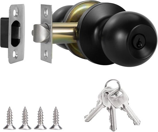 Maniglia con Cerniera e Chiave - Interni per Finestre - Appartamento - Ufficio Adatto per Spessore Porta 25-45mm - Nero