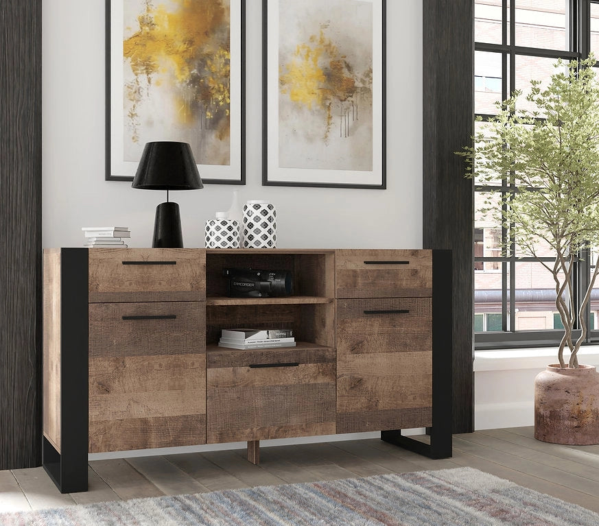 Mobile cassettiera  cm 155x45x87h soggiorno NUKA Grange Rovere scuro