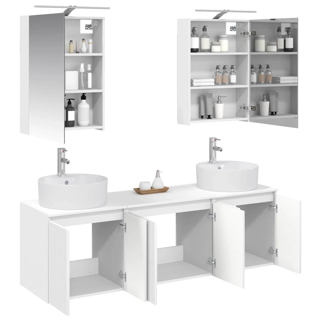 Set di Armadi da Bagno 5 pcs Bianco Legno ingegnerizzato 3406431