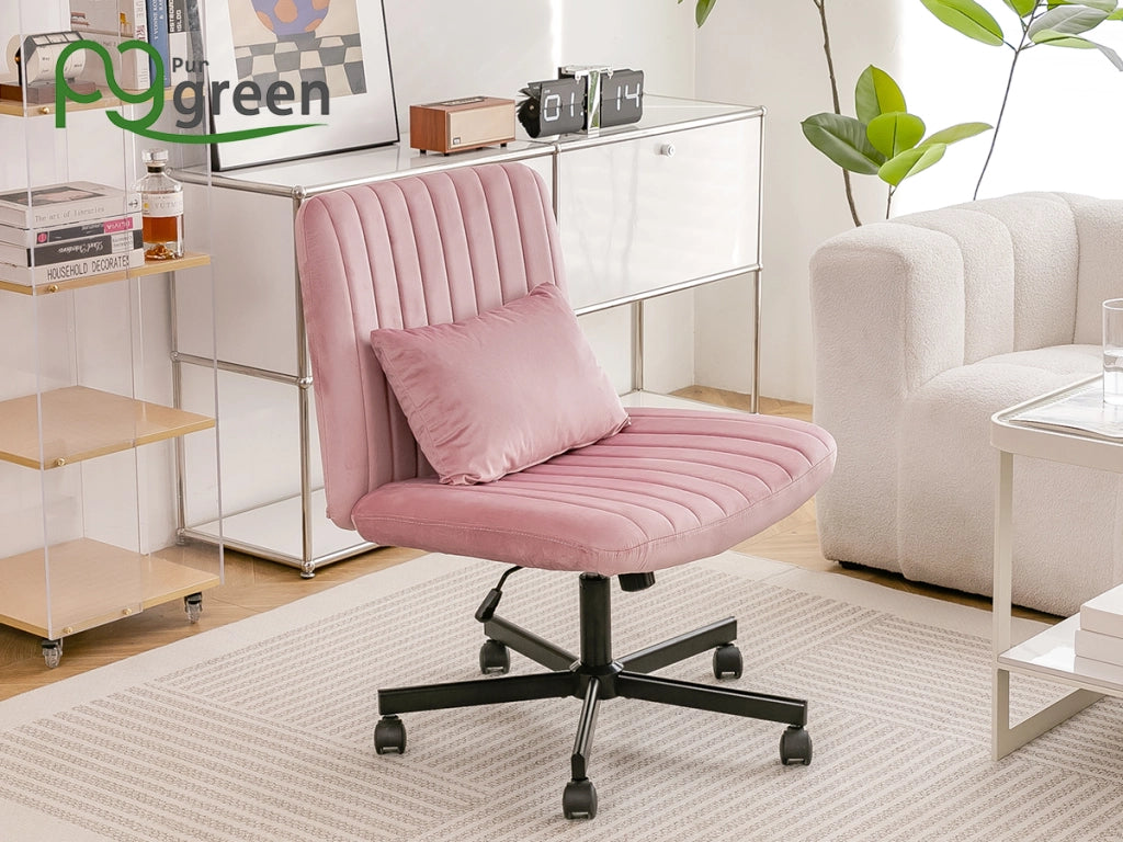 Sedia da ufficio moderna per home office con altezza regolabile, rotazione 360°, senza braccioli e ruote silenziose