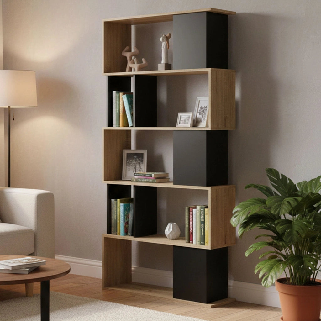Biblioteca Arg, Libreria 4 Ripiani, 29.5x80x173.5h cm Marrone