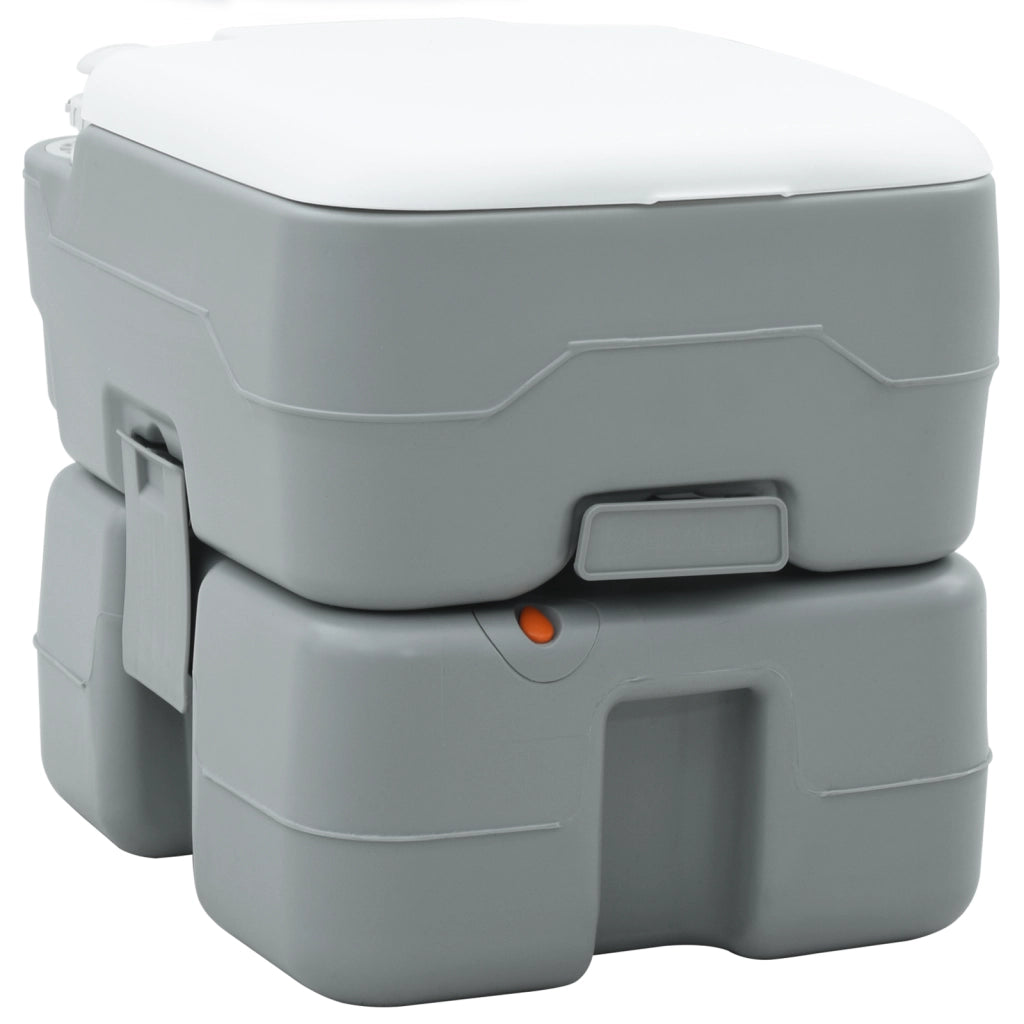 Toilette da Campeggio Portatile Grigio 10L Acqua Fresca 20L Serbatoio di Scarico