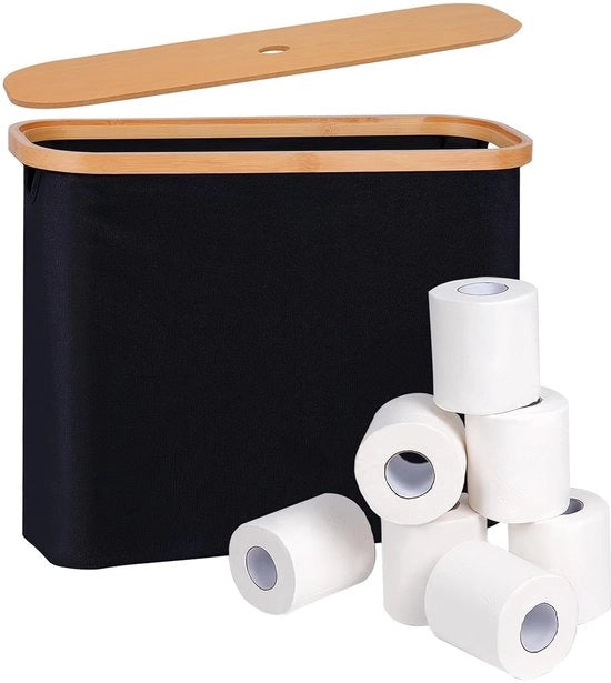 Cassa per il sapone da bagno con coperchio - Bamboo - Impermeabile - Stivabile - Organizzatore per la stanza da bagno - 45 x 15 x 34,5 cm - Scatola per l'archiviazione