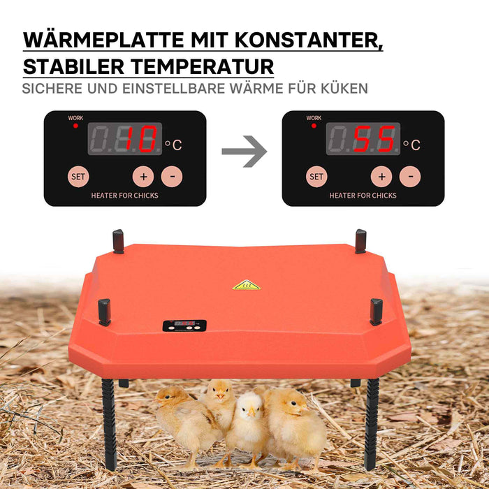 Fudajo Chioccia artificiale 30x40cm 30W Piastra termica per 25-30 pulcini, temperatura regolabile