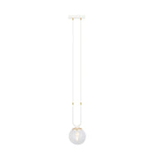 Lampada a sospensione GLAM in acciaio bianco con dettagli dorati