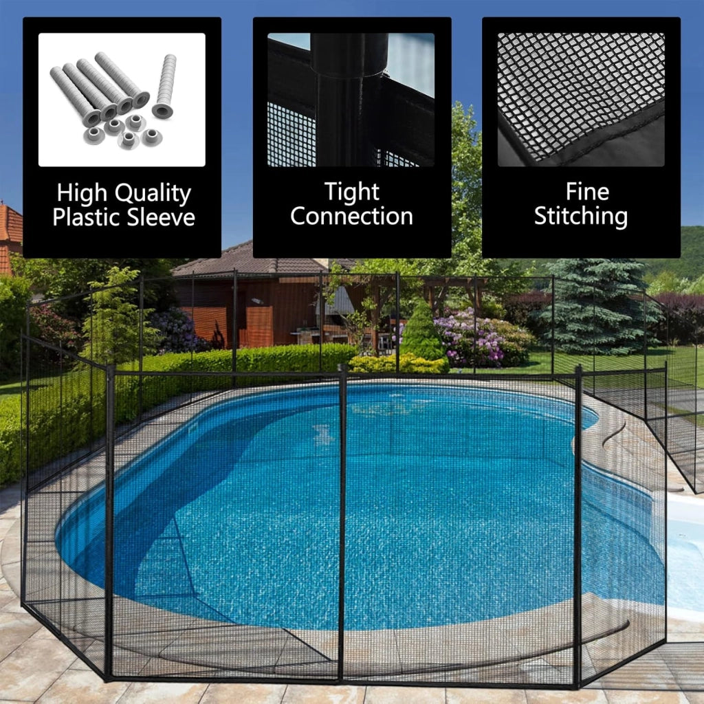 Recinzione di Protezione per Piscina, Barriera di Sicurezza Pieghevole in Alluminio e Acciaio Inox per Piscina Laghetto Giardino con Kit di Montaggio, 366 x 125cm
