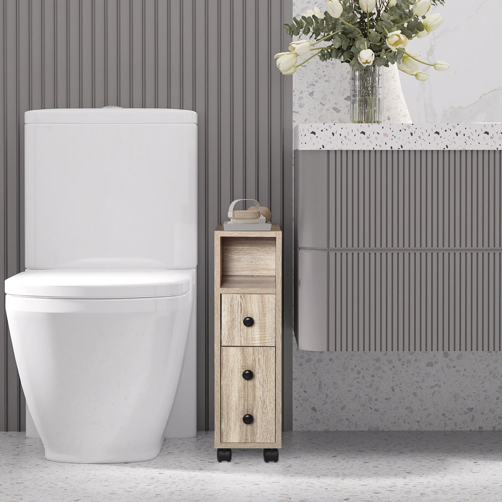 Porta Carta Igienica ¨C zephmum ¨C 3 Ripiani Legno Rovere