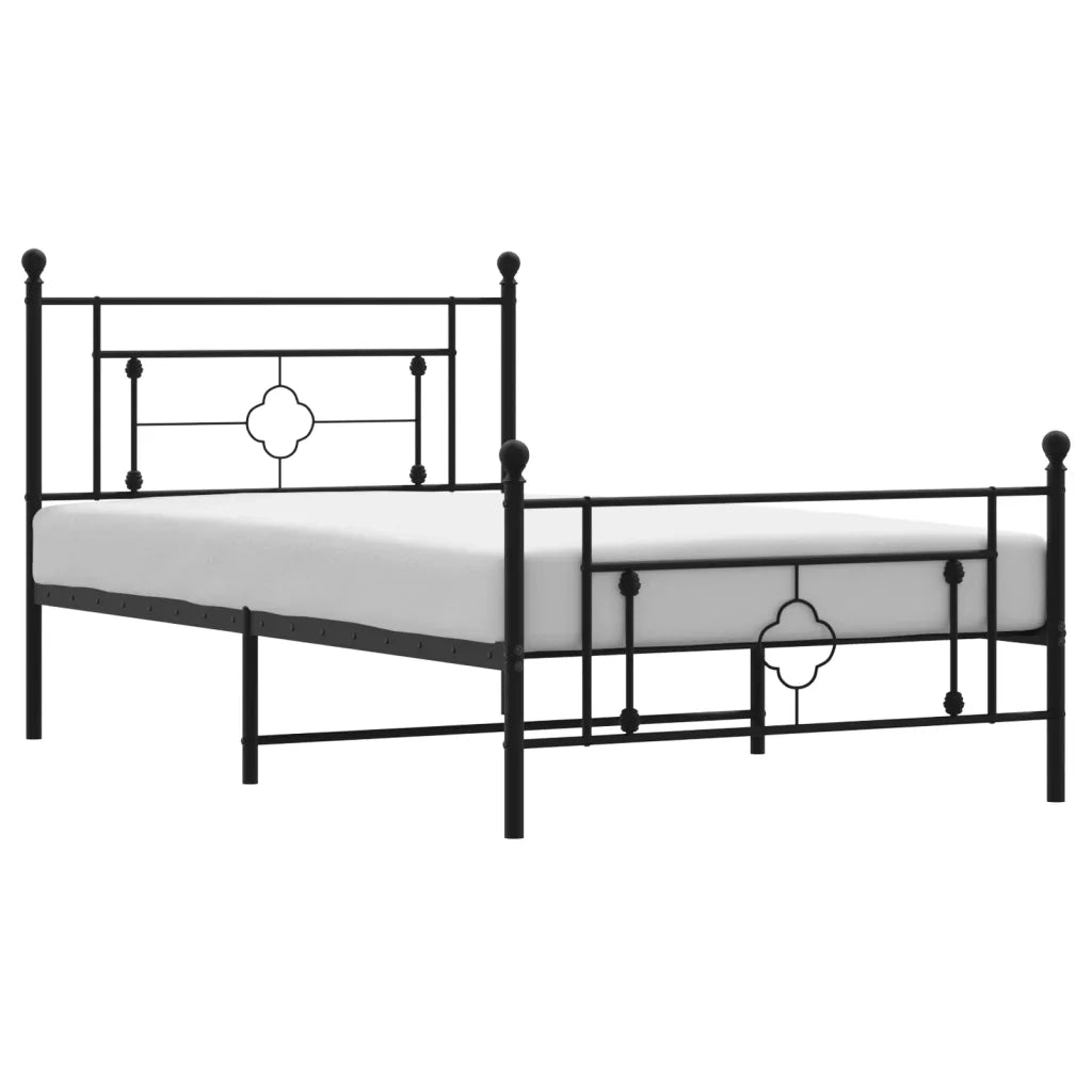 Giroletto con Testiera e Pediera Metallo Nero 107x203 cmcod mxl 133669