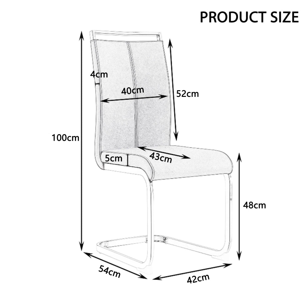 Sedia da Pranzo Ecopelle Bianca con Gambe in Metallo ¨C Xylo ¨C Set 4 Pezzi