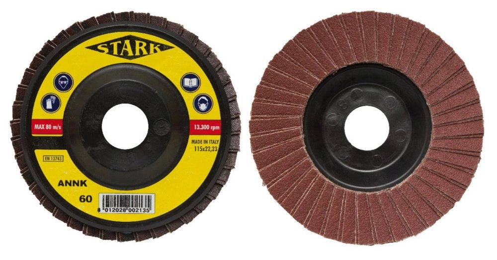 10pz disco abrasivi a lamelle mm.115x22 gr. 80 cod:ferx.55899