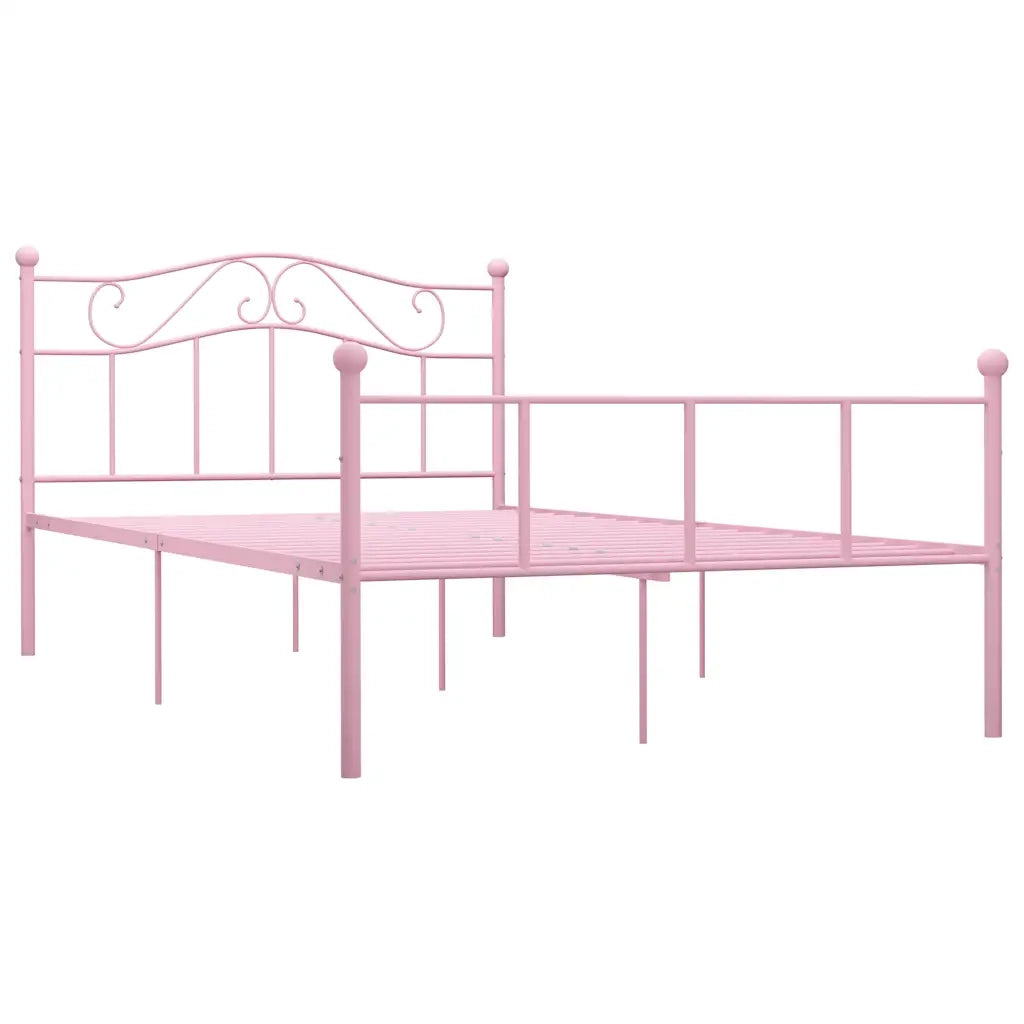 Giroletto-Struttura Letto Rosa in Metallo 140x200 cm 353554