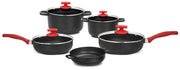 Batteria di Pentole 9 Pezzi in Alluminio Pressofuso Antiaderente Olympia Love
