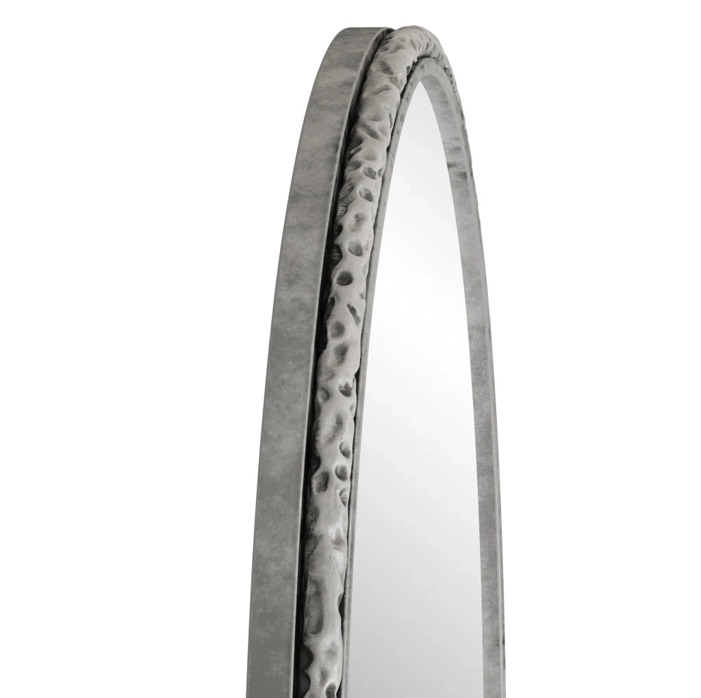 Specchio da parete ad arco 91 x 61 cm in vetro e metallo argentato