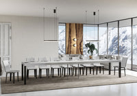 Tavolo Allungabile 120/380x90 cm Everyday Premium Bianco Frassino Gambe Antracite