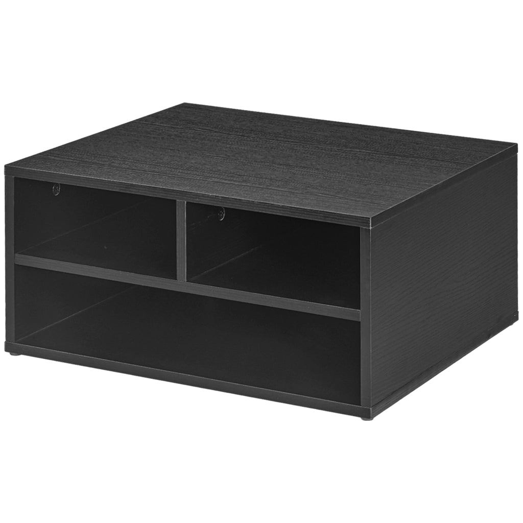Mobile Porta Stampante da Ufficio con 3 Ripiani Aperti a 2 Livelli, 47x40x22.5 cm, Nero