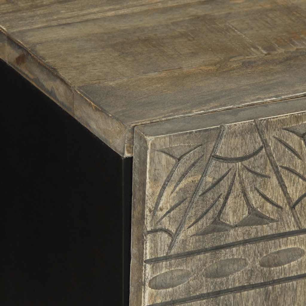 Pratico mobile porta TV con ampio spazio di archiviazione 105 x 33,5 x 46 cm in legno di mango grigio chiaro 02_0057747