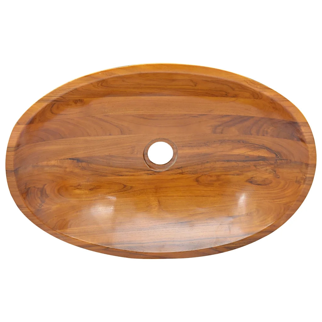 Lavabo-Lavandino in Legno Massello di Teak 60x40x10 cm