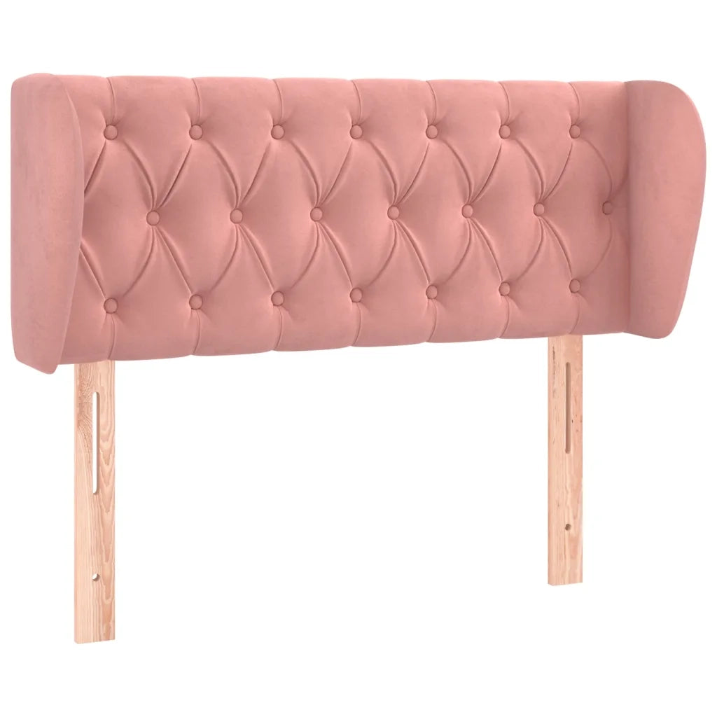 Testiera ad Orecchio-Testata con Orecchie Rosa 103x23x78/88 cm in Velluto 457751