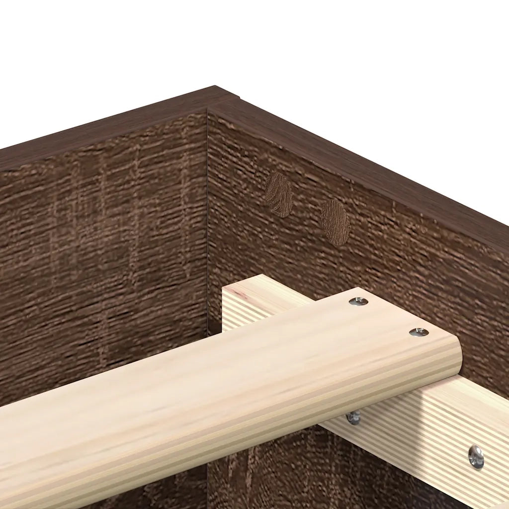 vidaXL Giroletto senza Materasso Rovere Marrone 75x190cm in Truciolato