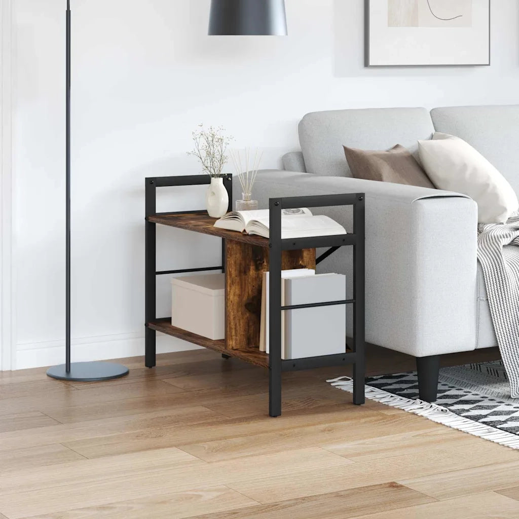 Libreria-Scaffale per Libri-Mobile di Stoccaggio Rovere fum¨¦ 75 x 30 x 58,5 cm Legno multistrato