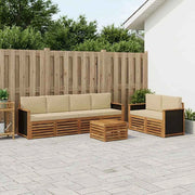 Set di divani da esterno 7 pz Naturale e Beige 3384044