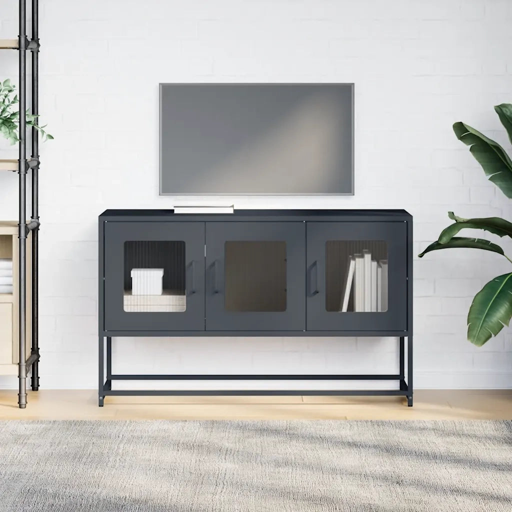 Mobile TV Antracite 100,5x39x60,5 cm Acciaio Laminato a Freddo