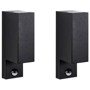 Set di 2 applique da esterno in alluminio nero con sensore di movimento - Illuminazione da esterno moderna