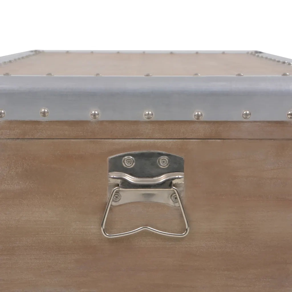Baule Portaoggetti in Massello di Abete 91x52x40cm Marrone CFW2392087