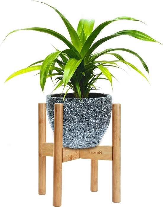 Stand per piante in legno di bambù adattabile per vasi da 22-32 cm - Decorazione per la casa ispirata al passato