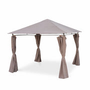 Gazebo da giardino 3x3m struttura in alluminio con tende scorrevoli,