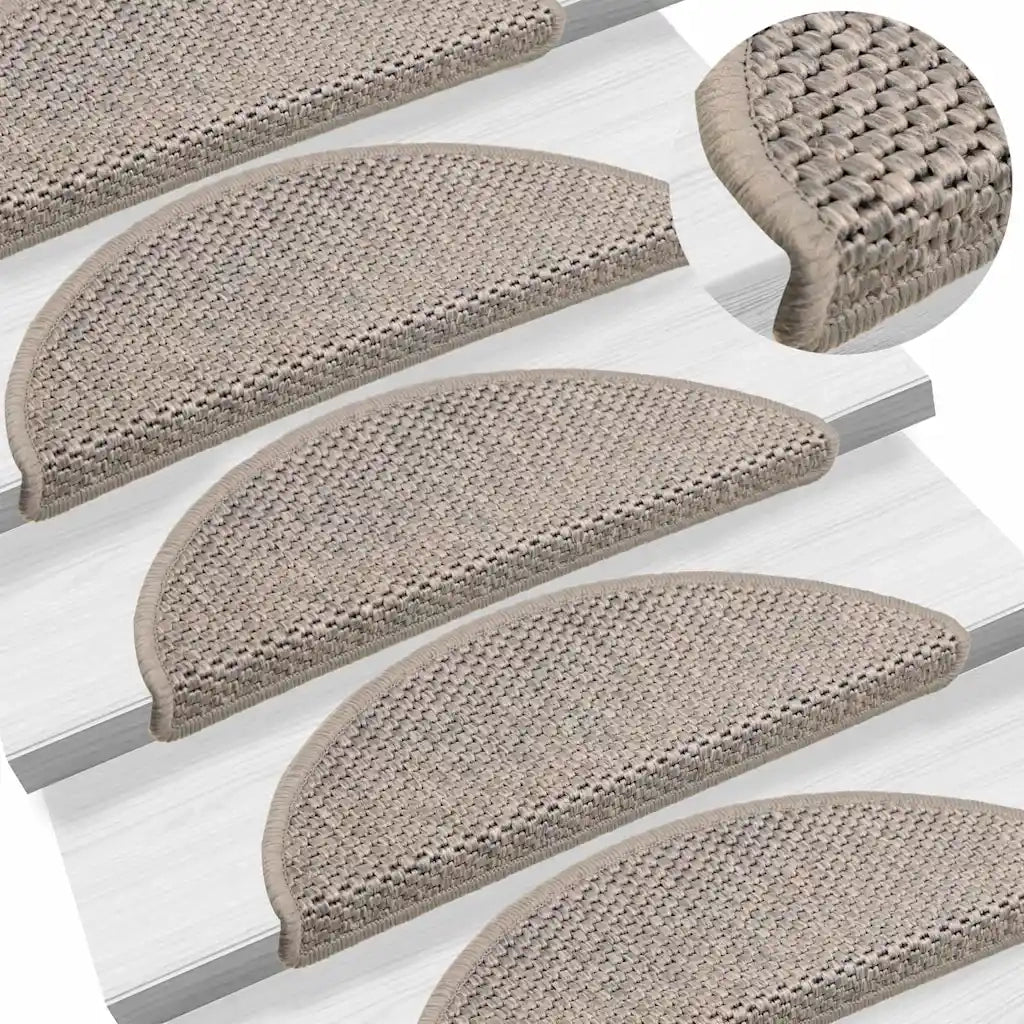 Tappeti Autoadesivi Scale Aspetto Sisal 15pz 56x17x3cm Argento 326859