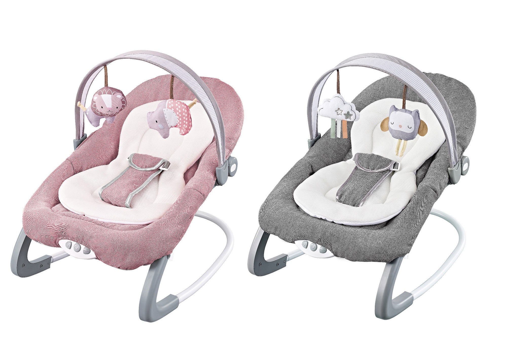 Sdraietta Dondolo con Musica per Bambini 60x68x42 cm  in Acciaio e Poliestere Baby Soft
