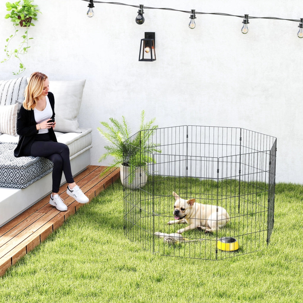 Recinzione per Cani Pieghevole in Metallo ¨C zephmum ¨C 50x80 cm Nero