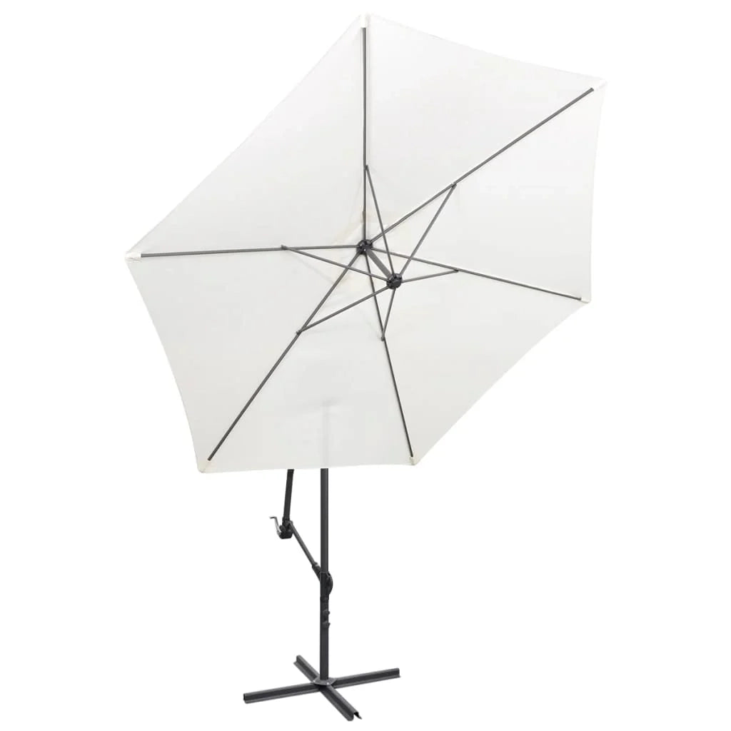 Ombrellone da giardino a sbalzo 3m bianco sabbia 02_0008598