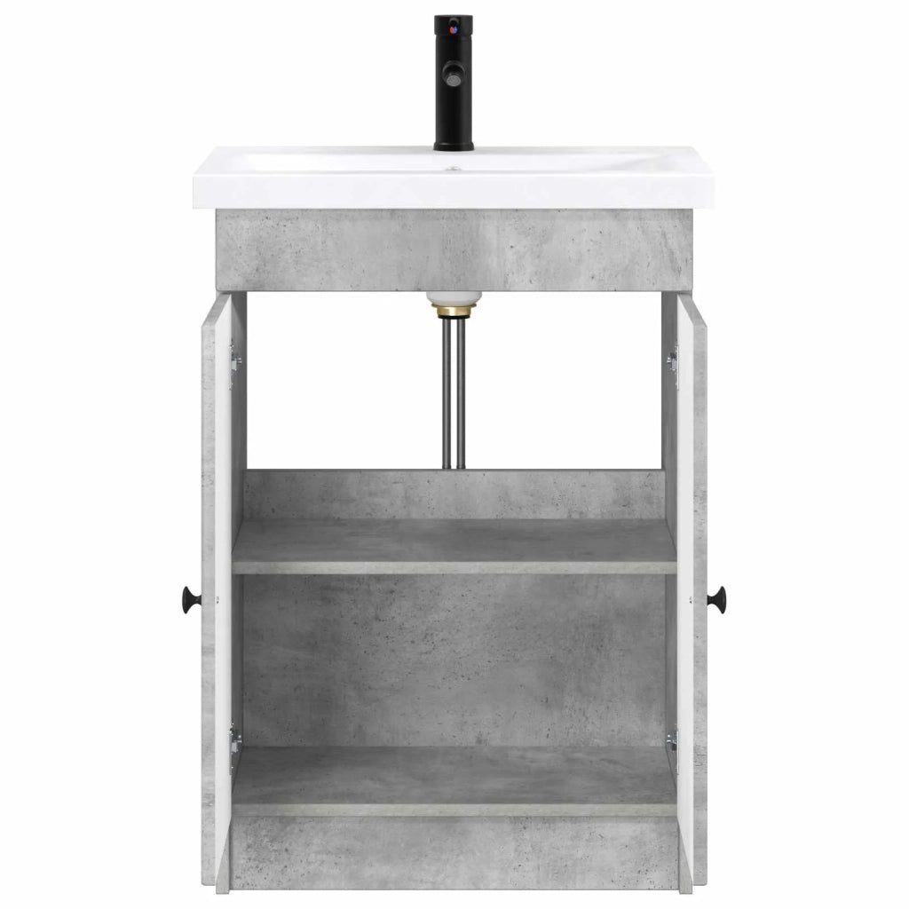 Set di mobili per il bagno Grigio Cemento 56 x 37,5 x 81 cm 3404187