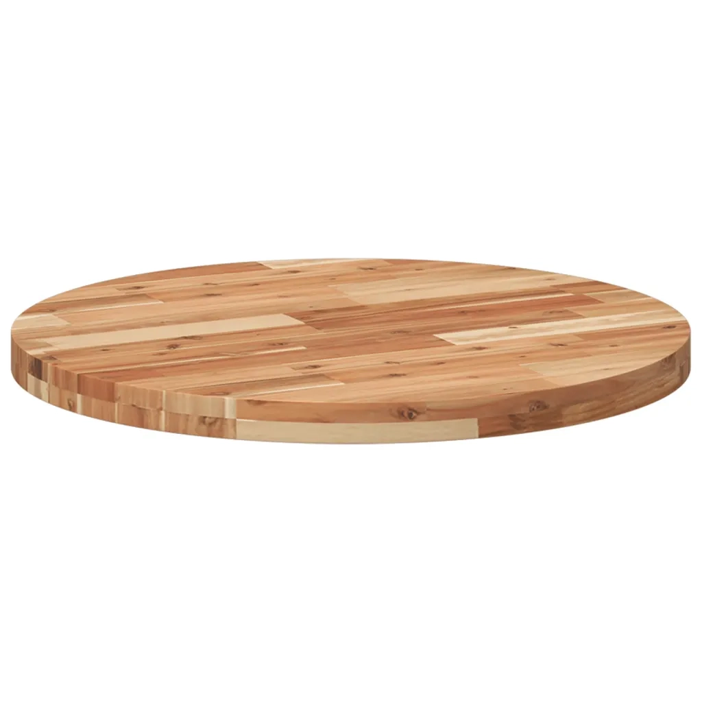 Piano Tavolo Rotondo Ã˜70x4 cm in Legno Massello di Acacia