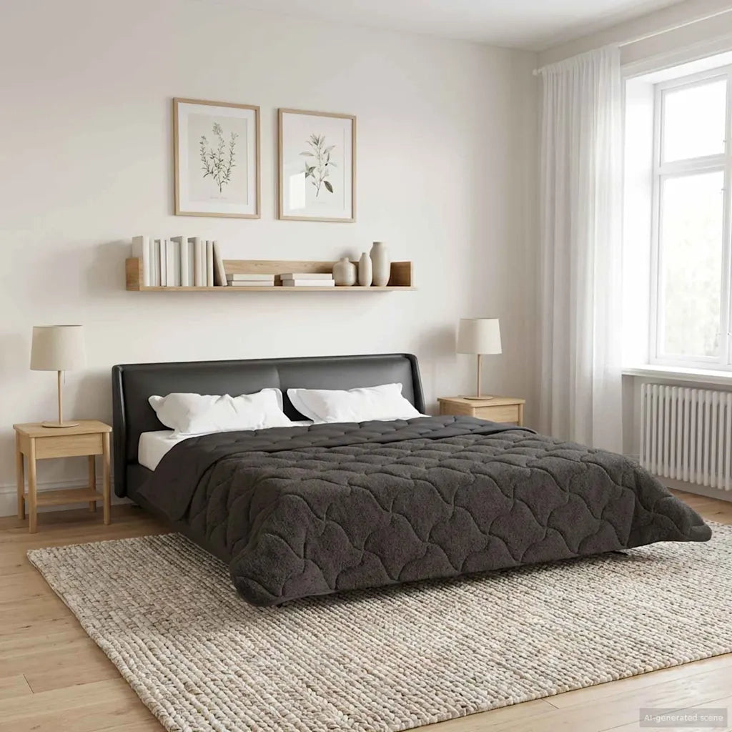 Duvet Invernale Trapuntato Antracite 200 x 240 cm 42026305
