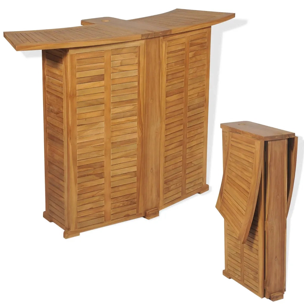 Set da Bistrot 3 pz con Sedie Pieghevoli in Massello di Teak 43805