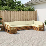 Set divano sezionale con cuscino 7 pcs Naturale e Crema 3384896