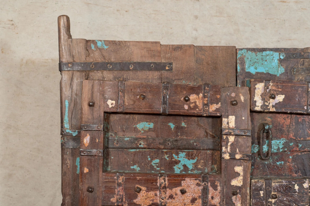 Biscottini Porta portone in legno massello e ferro da interno o da esterno vecchia e antica medievale scorrevole