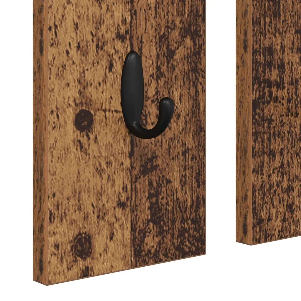 vidaXL Appendiabiti a muro con specchio Legno vecchio 84 x 10 x 80 cm