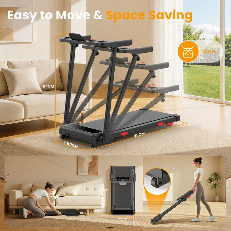 Tapis roulant pieghevole 3-in-1, inclinazione automatica fino al 15%, 3.0 HP, velocit¨¤ massima 12 km/h, controllo tramite Smart App