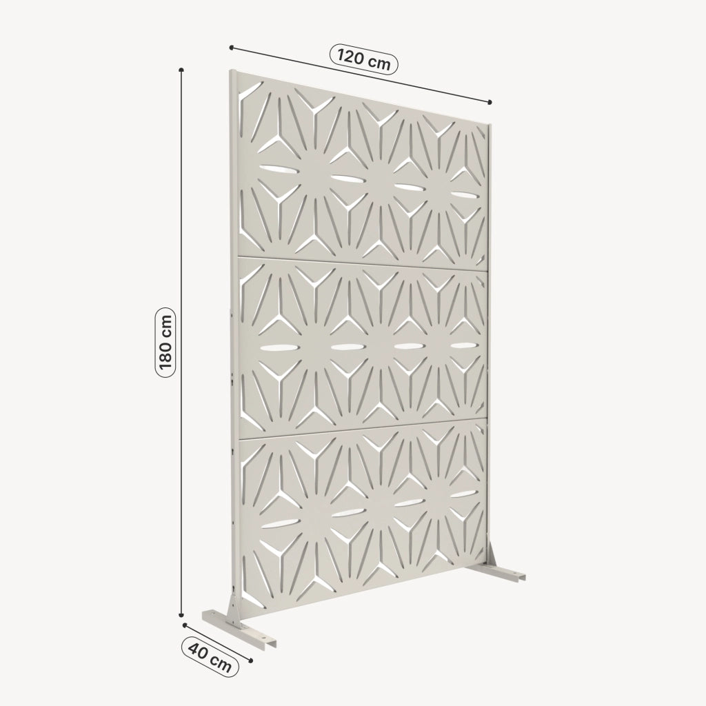 Pannello Divisorio Kilsturd in Acciaio Zincato con Motivo Decorativo 180x120 cm - Beige Aglio casa.pro