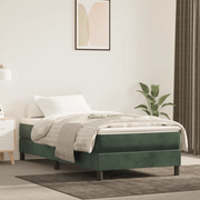 Materasso a Molle-Materasso per letto Verde Scuro 120x190x20 cm in Velluto
